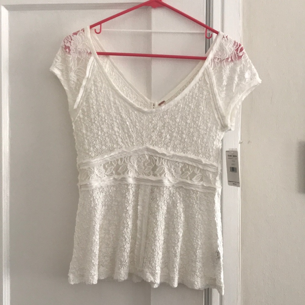 Free People ivory lace top